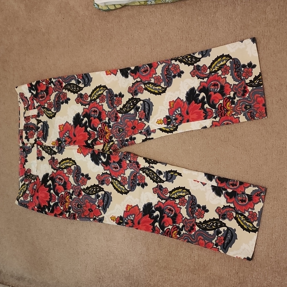 EUC - J Crew City Fit Tapestry Print Pants, size 12